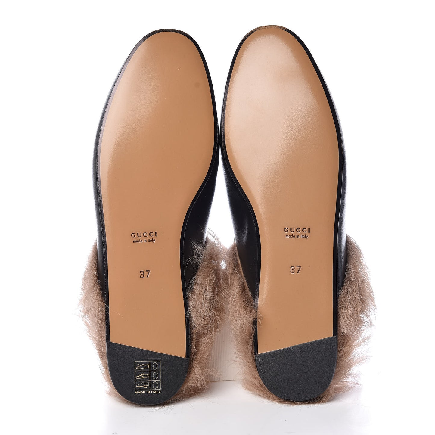 Calfskin Fur Womens Princetown Slippers 37 Black