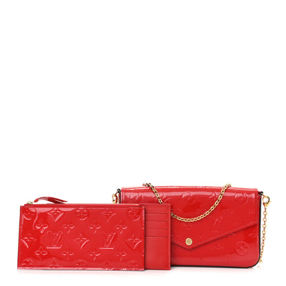 Louis Vuitton Vernis Felicie Pochette Chain Wallet Cherry 1 of 9