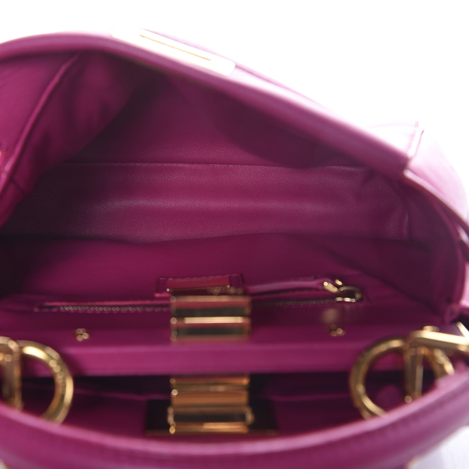 Fendi Nappa Mini Peekaboo Iconic Satchel Magenta 5 of 10