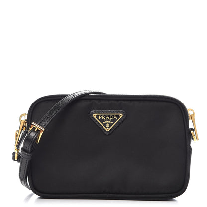 Prada Tessuto Nylon Convertible Crossbody Wristlet Black 1 of 10