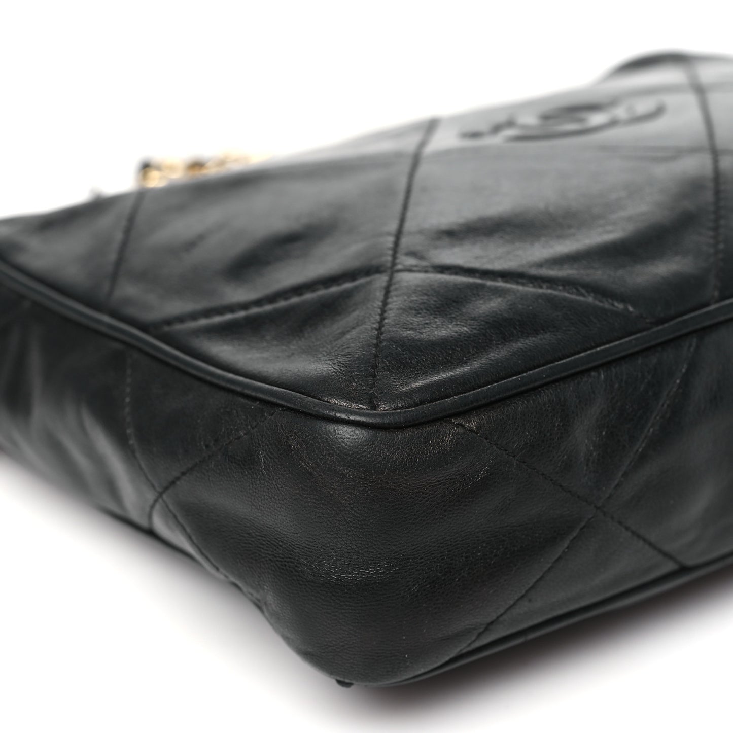 Lambskin Quilted CC Tassel Camera Case Black
