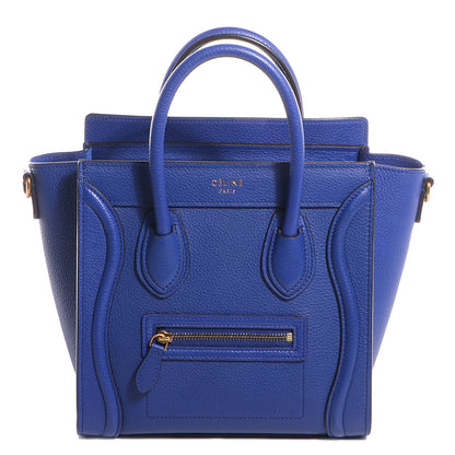 Celine Drummed Calfskin Nano Luggage Indigo 1 of 7