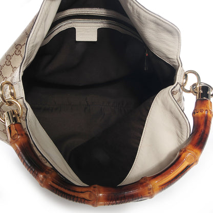 Gucci Monogram Medium Peggy Bamboo Top Handle Bag Off White 5 of 7