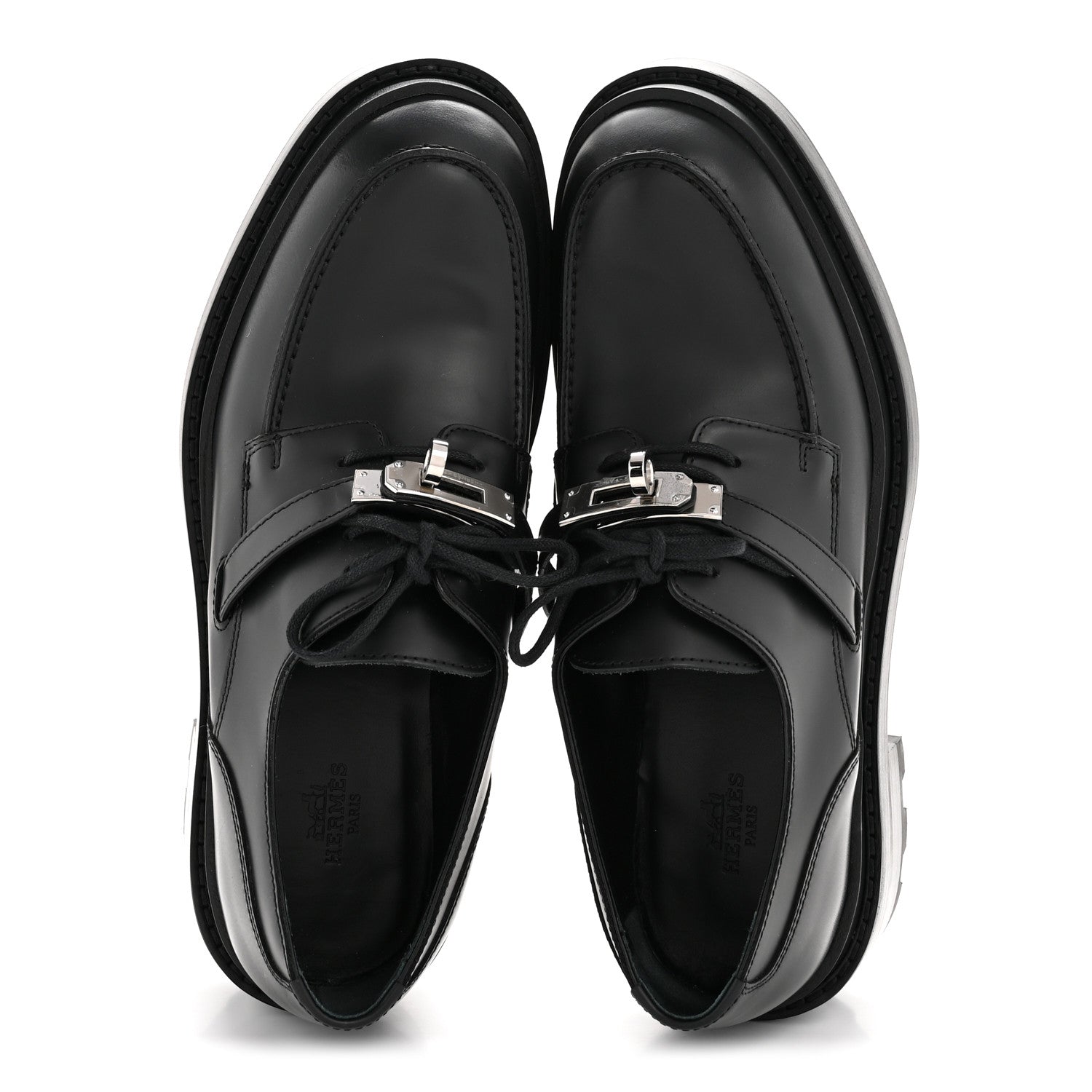 Hermes Glossed Calfskin First Oxford 37 Black 4 of 22