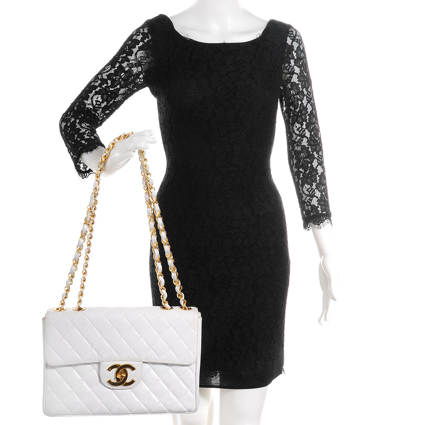 Caviar Jumbo Flap White