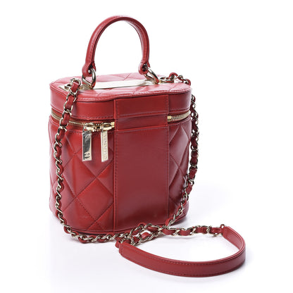 Chanel Lambskin Quilted Trendy Vanity Case Red 2 of 10