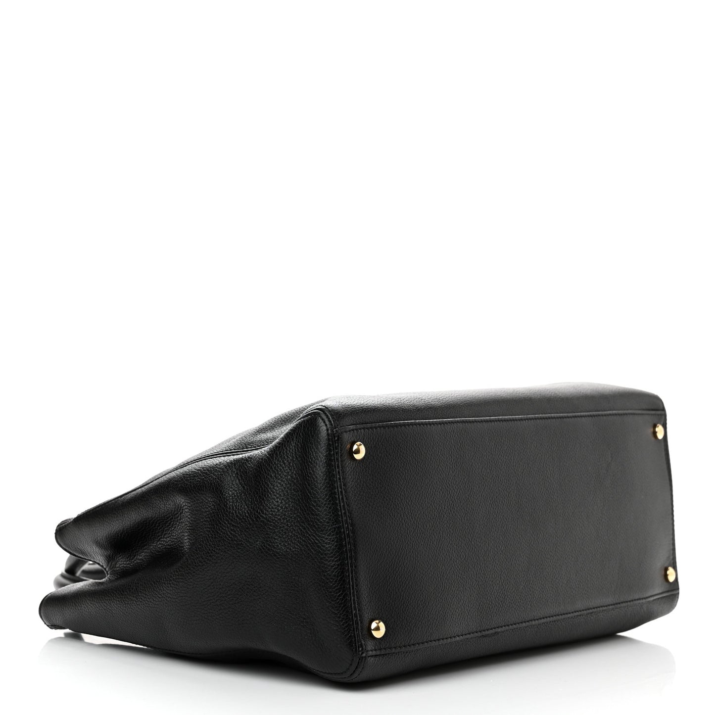 Calfskin Cerf Executive Shopper Tote Black