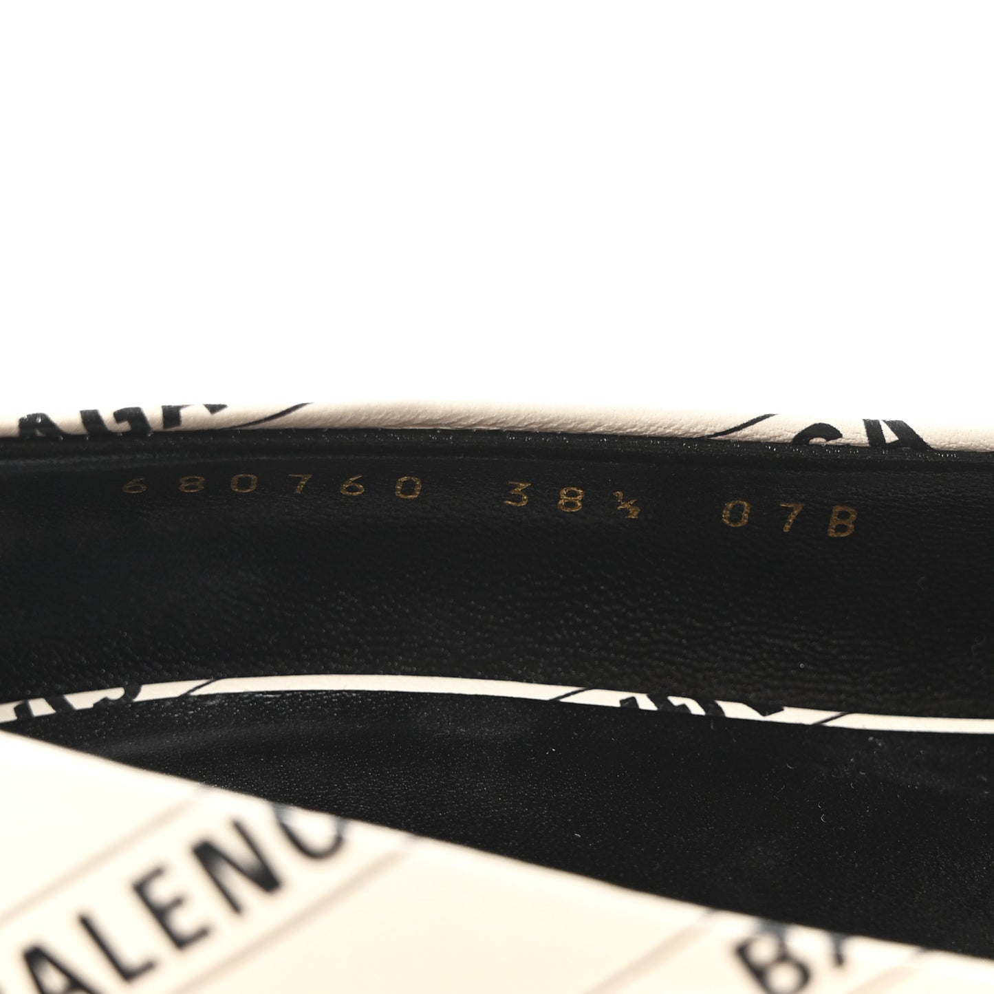 X BALENCIAGA Nappa Charlotte Allover Logo GG Pumps 38.5 Mystic White Black