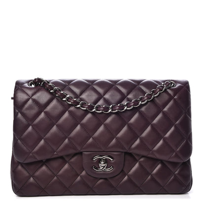 Chanel Lambskin Quilted Jumbo Double Flap Purple 1 of 7
