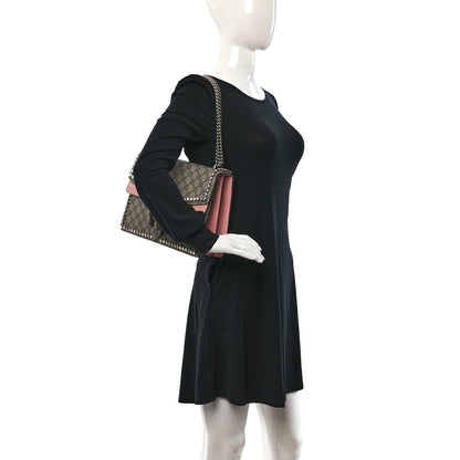 Gucci GG Supreme Monogram Suede Crystal Medium Dionysus Shoulder Bag Beige Ebony Light Peonia 2 of 11