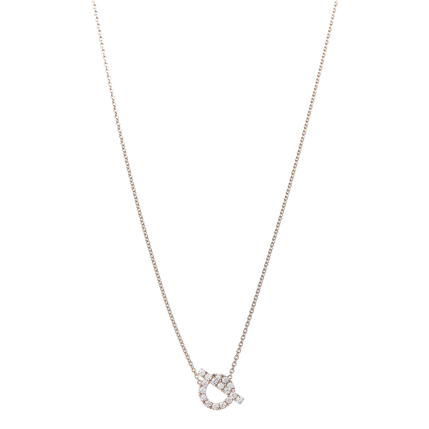18K Rose Gold Diamond Finesse Pendant Necklace
