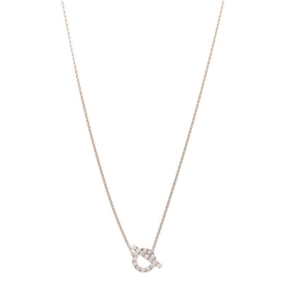 Hermes 18K Rose Gold Diamond Finesse Pendant Necklace 1 of 7