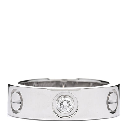 Cartier 18K White Gold 3 Diamond 5.5mm LOVE Ring 48 4.5 1 of 5