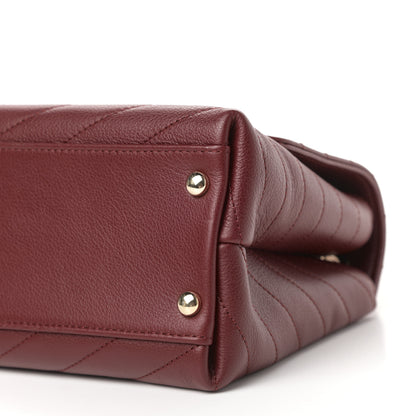 Chanel Grained Calfskin Small Chevron Chic Top Handle Flap Red 9 of 10