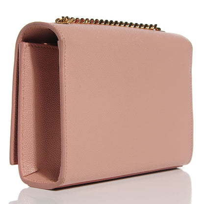 Saint Laurent Grain De Poudre Small Classic Monogram Satchel Pale Pink 3 of 8
