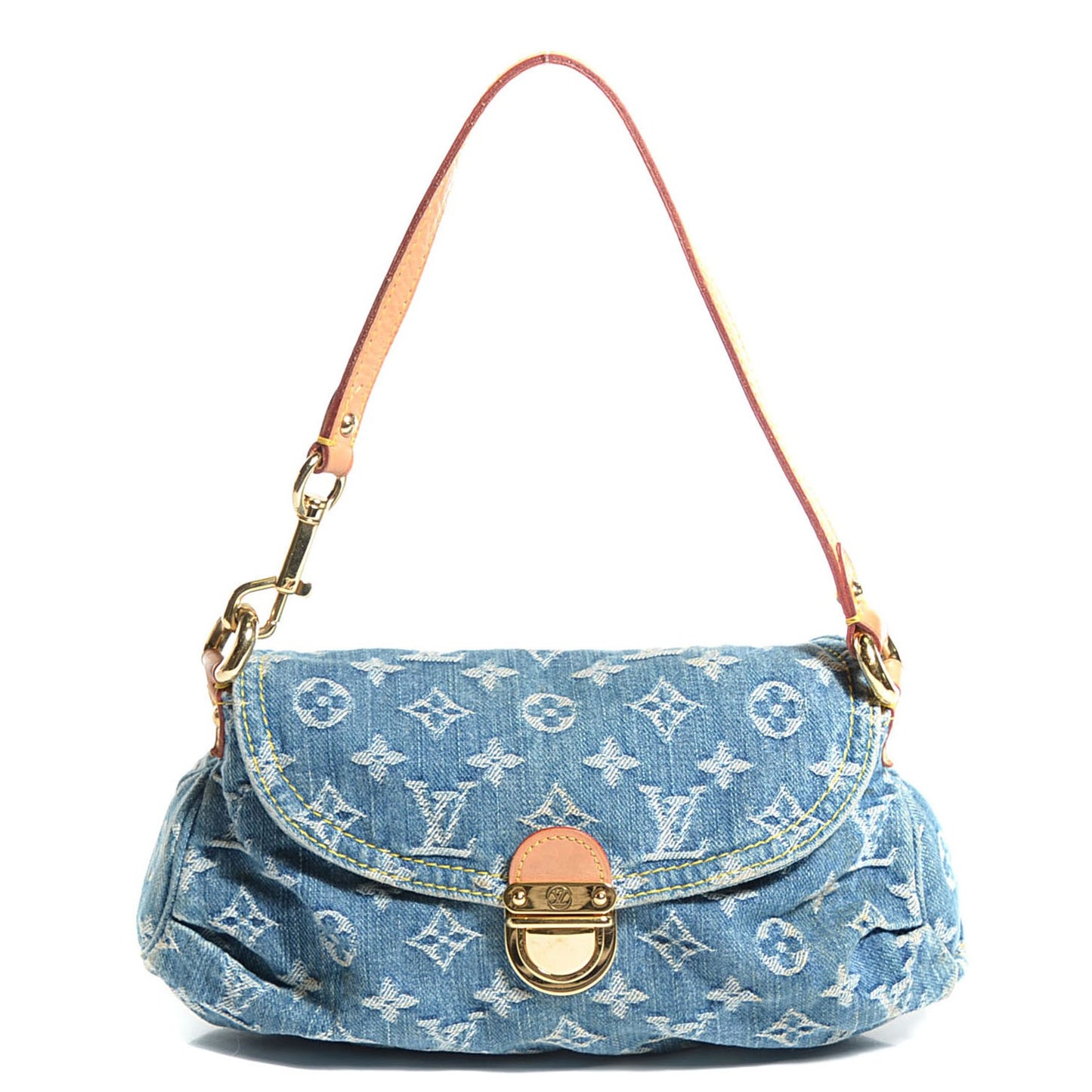Monogram Denim Mini Pleaty Blue