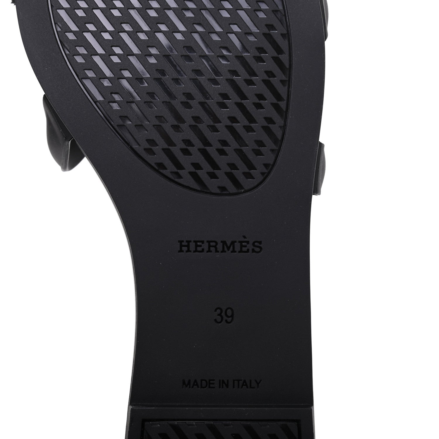 Hermes Rubber Aloha Sandals 39 Black 7 of 10