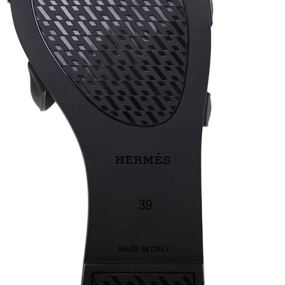 Hermes Rubber Aloha Sandals 39 Black 7 of 10