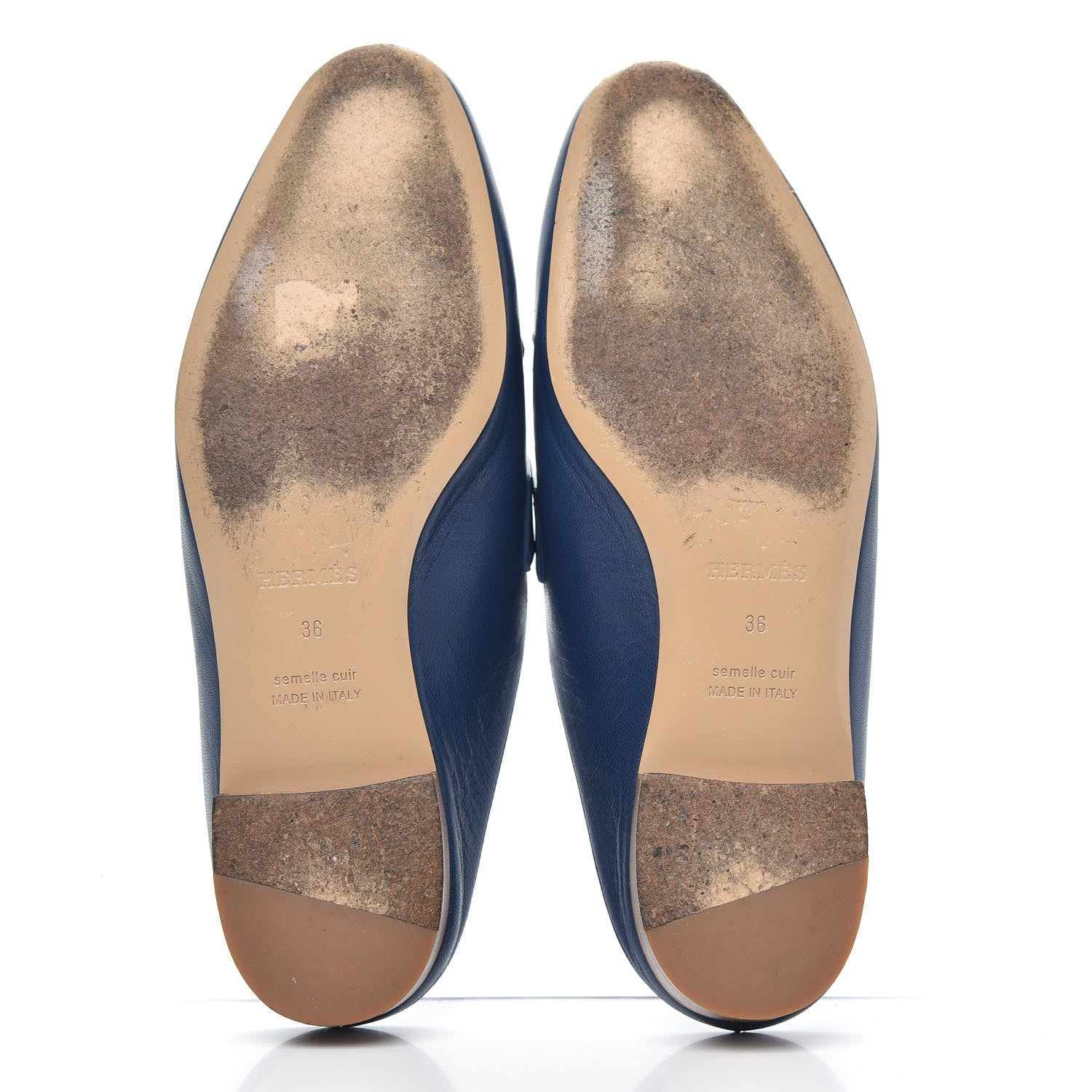 Hermes Goatskin Rivoli Mules 36 Bleu Maritime 5 of 11