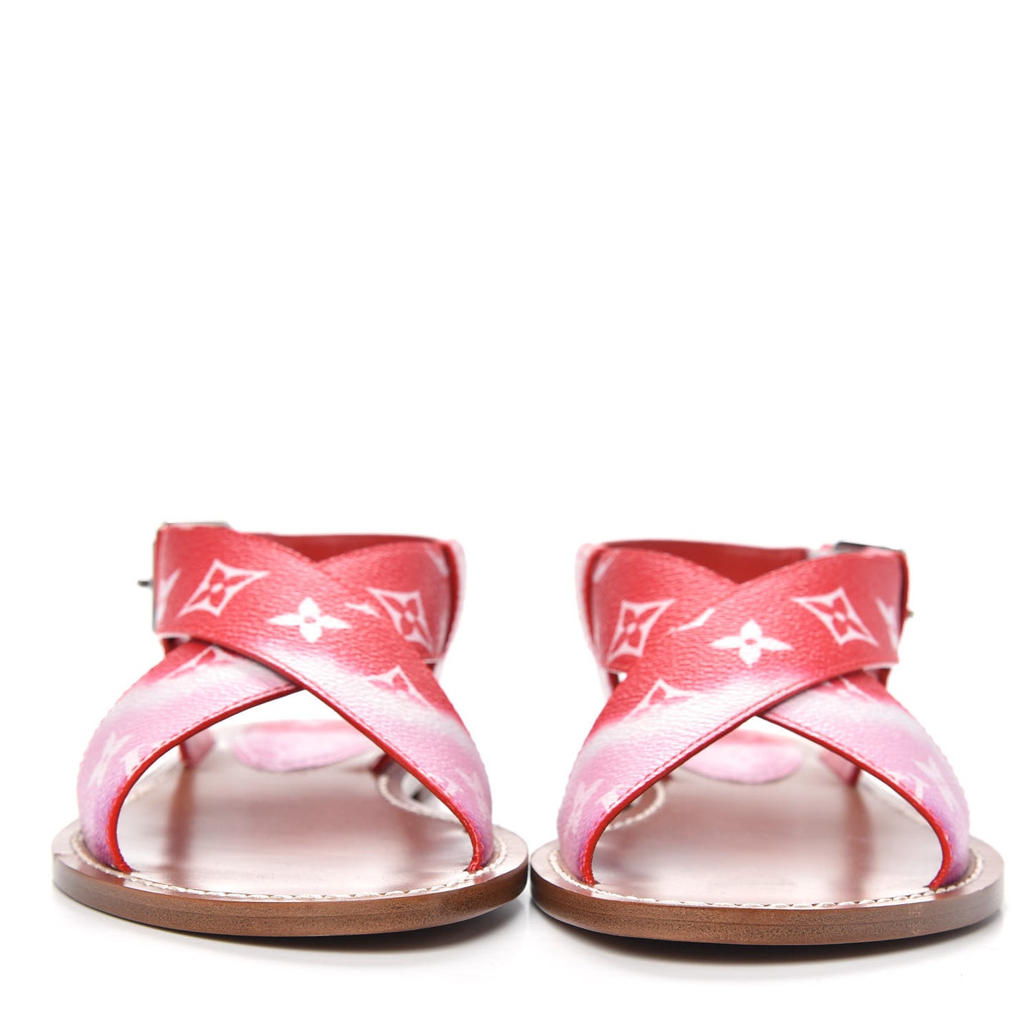Monogram Escale Palma Flat Sandals 37 Rouge
