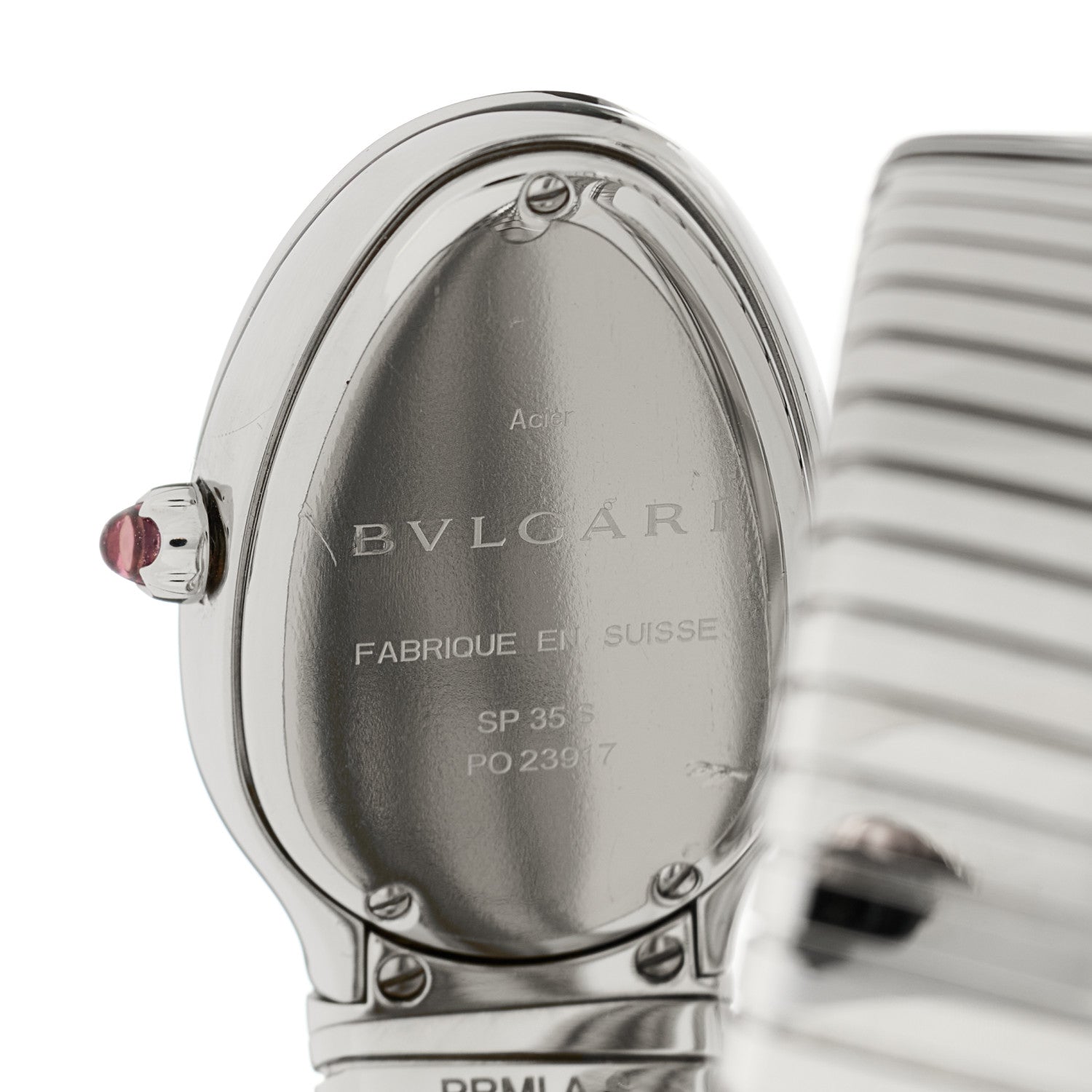 Bulgari Stainless Steel Diamond Bezel 35mm Serpenti Tubogas Double Spiral Quartz Watch 4 of 5