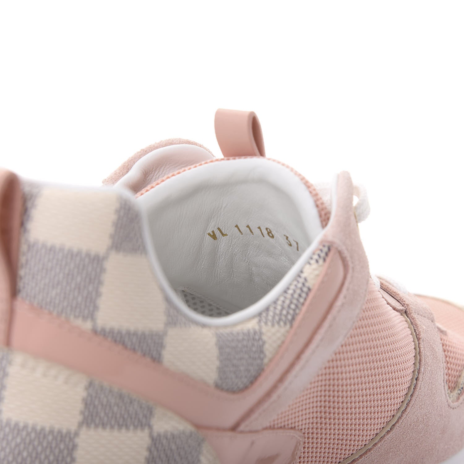 Louis Vuitton Suede Damier Azur Run Away Sneakers 37 Pink 8 of 9