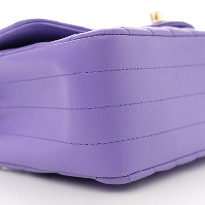 Chanel Lambskin Chevron Quilted Mini Rectangular Flap Purple 9 of 12