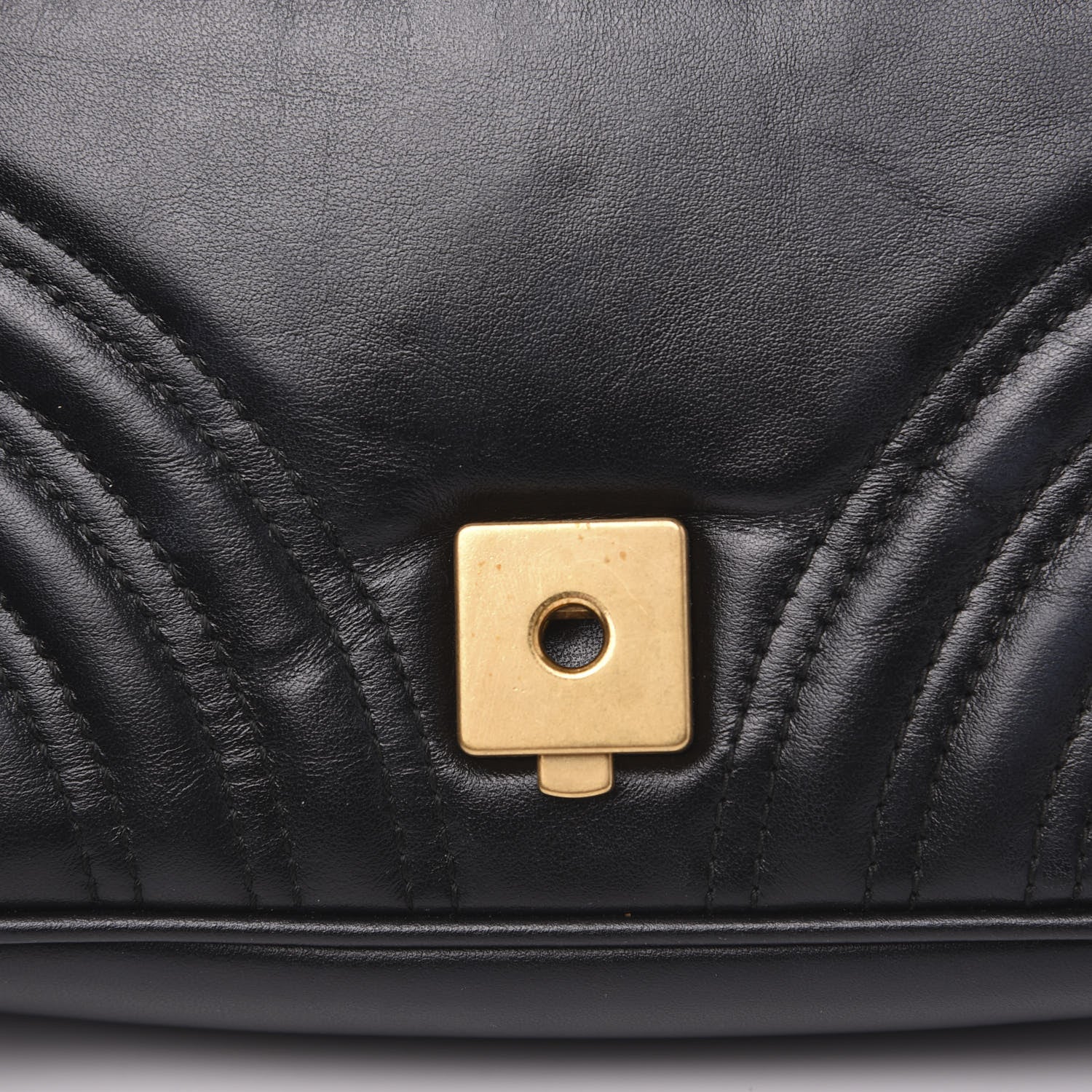 Gucci Calfskin Matelasse Mini GG Marmont Shoulder Bag Black 8 of 14