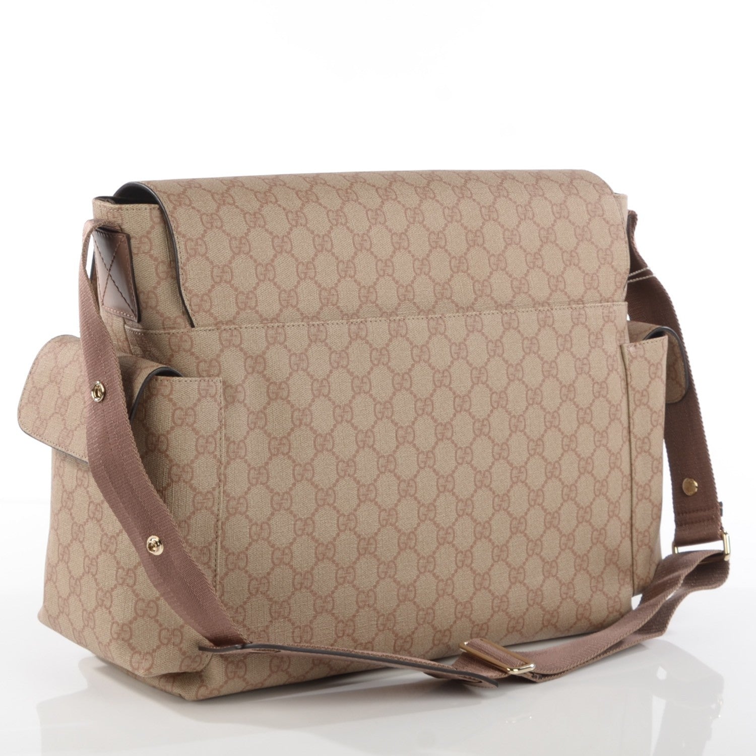 Gucci GG Supreme Monogram Messenger Diaper Bag Beige 3 of 8