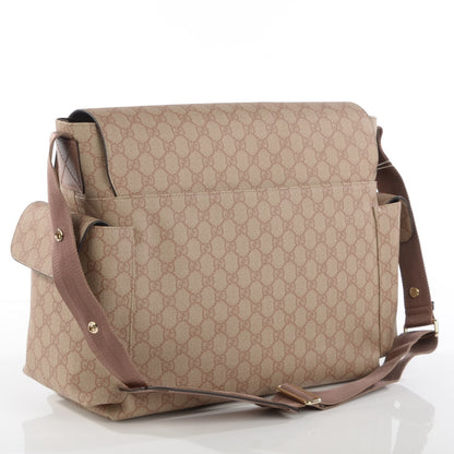 Gucci GG Supreme Monogram Messenger Diaper Bag Beige 3 of 8