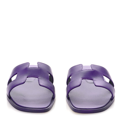 Hermes Calfskin Oran Sandals 39 Violet Majorette 2 of 9