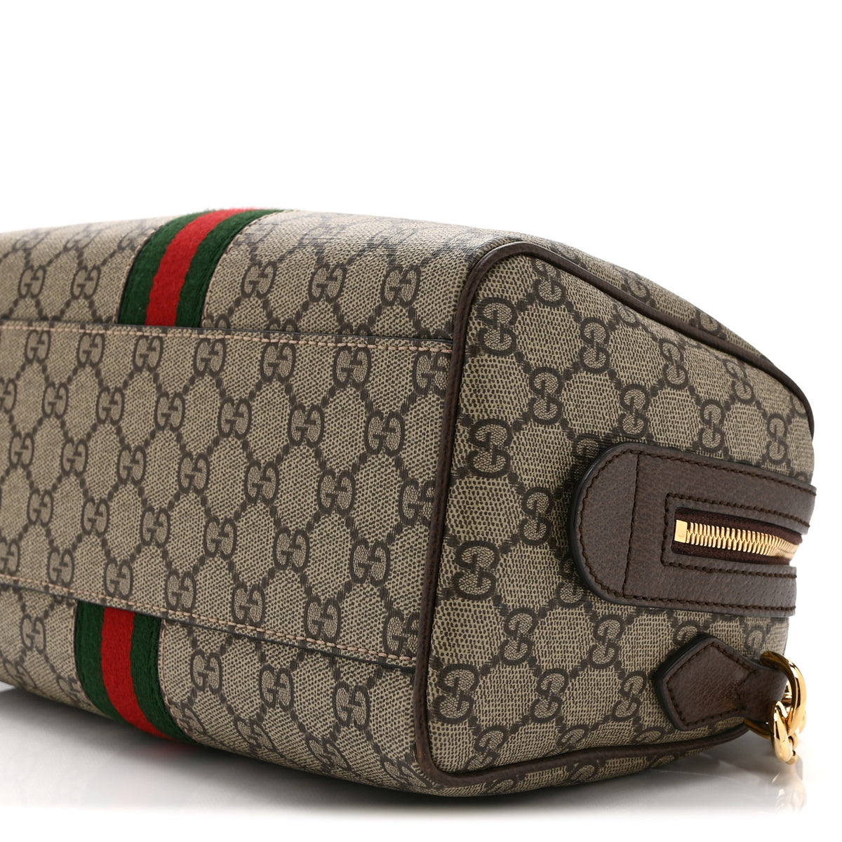 GG Supreme Monogram Web Small Ophidia Top Handle Bag Beige Ebony