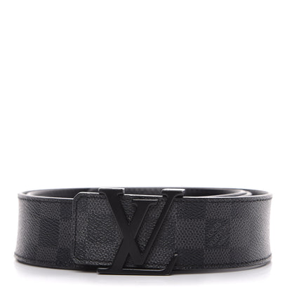 Louis Vuitton Damier Graphite 40mm LV Initiales Belt 105 42 1 of 8