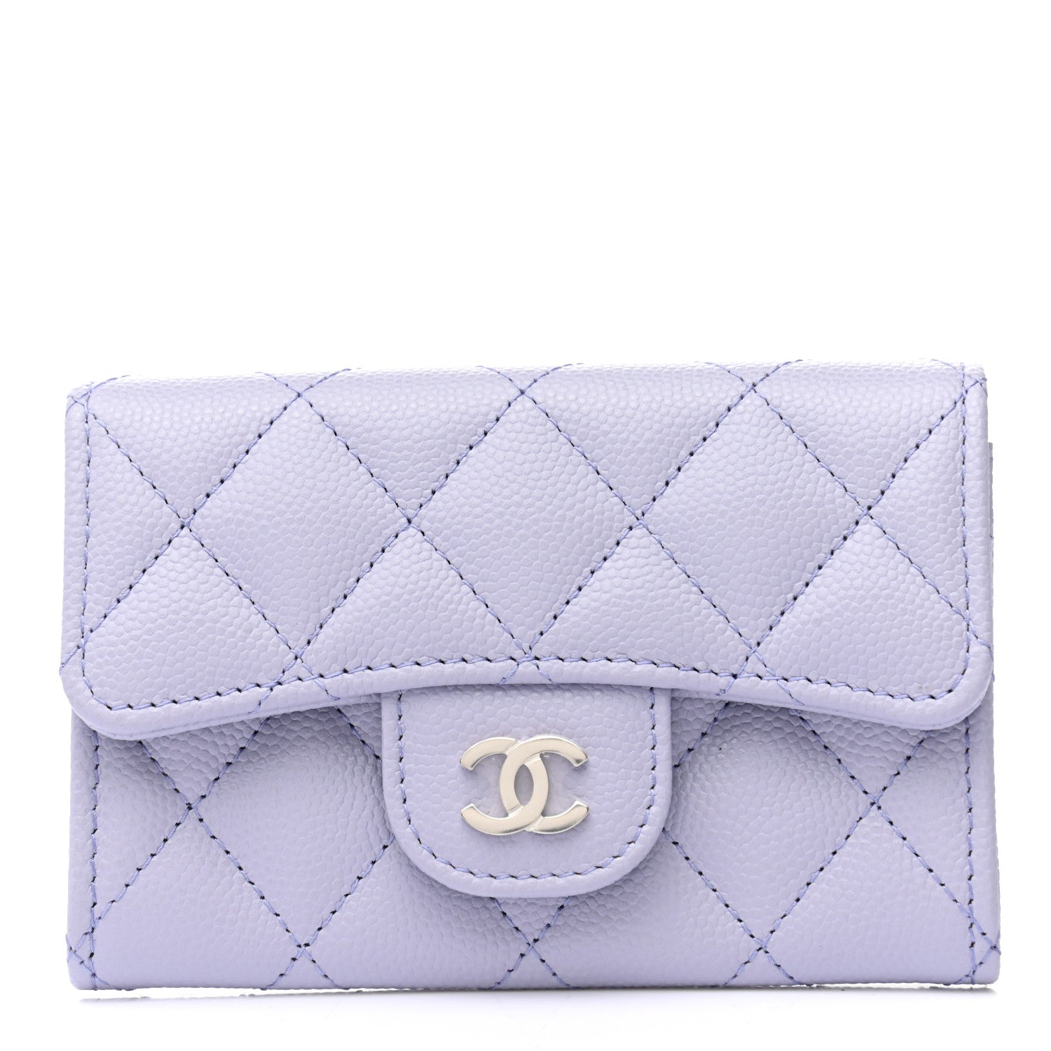 Chanel Caviar Quilted Flap Card Holder Wallet Light Purple 1 of 7