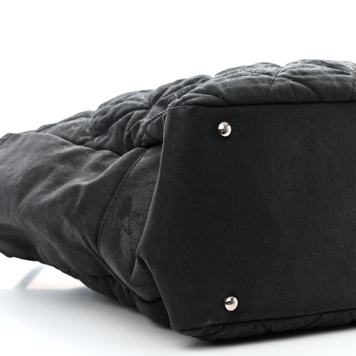 Coated Canvas Stitched XL Paris Biarritz Tote Black