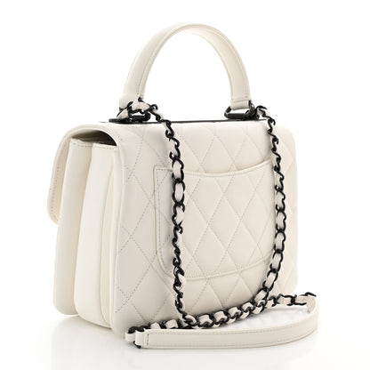 Chanel Lambskin Quilted Small Trendy CC Dual Handle Flap Bag White 3 of 11