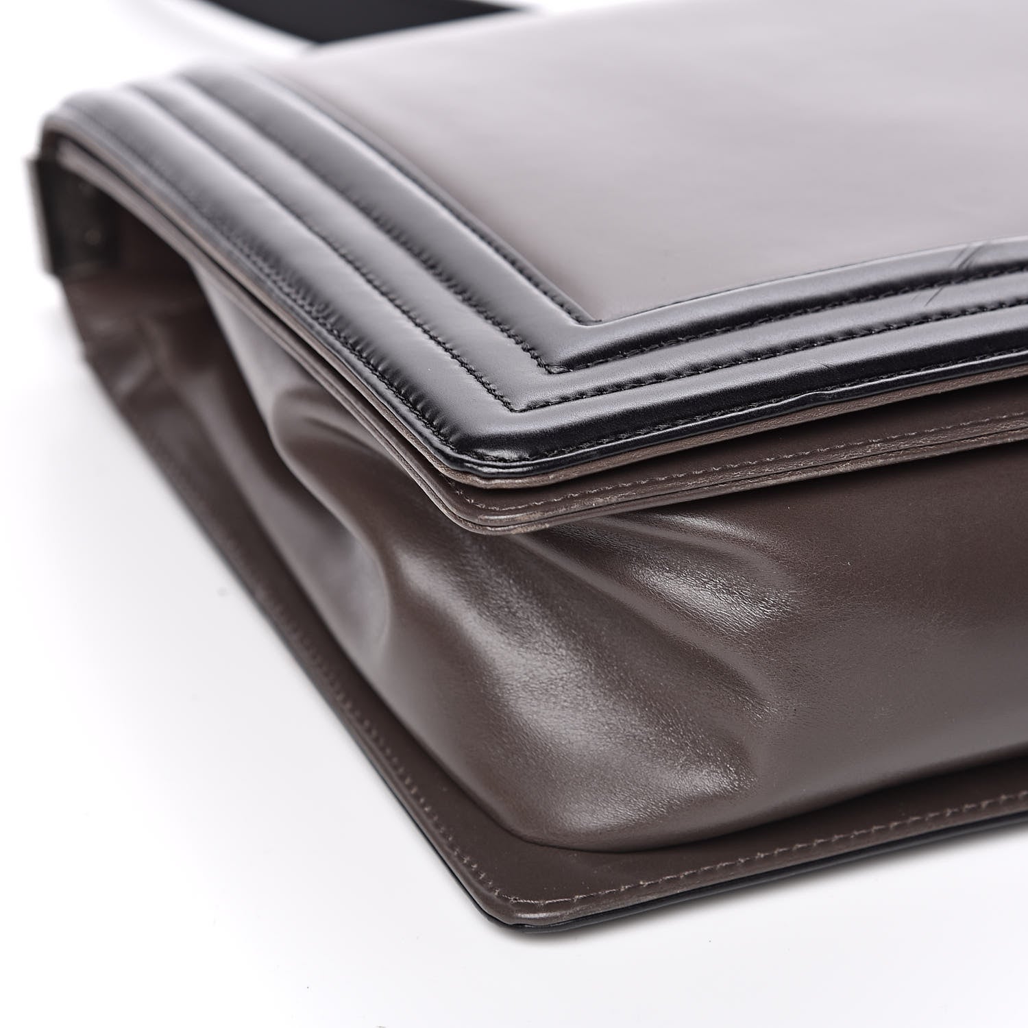 Chanel Glazed Calfskin Large Boy Flap Black Brown 8 of 11