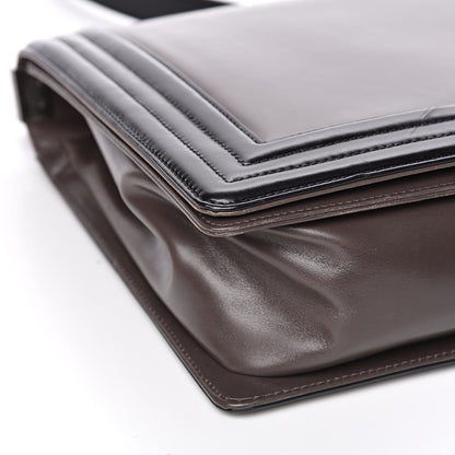Chanel Glazed Calfskin Large Boy Flap Black Brown 8 of 11