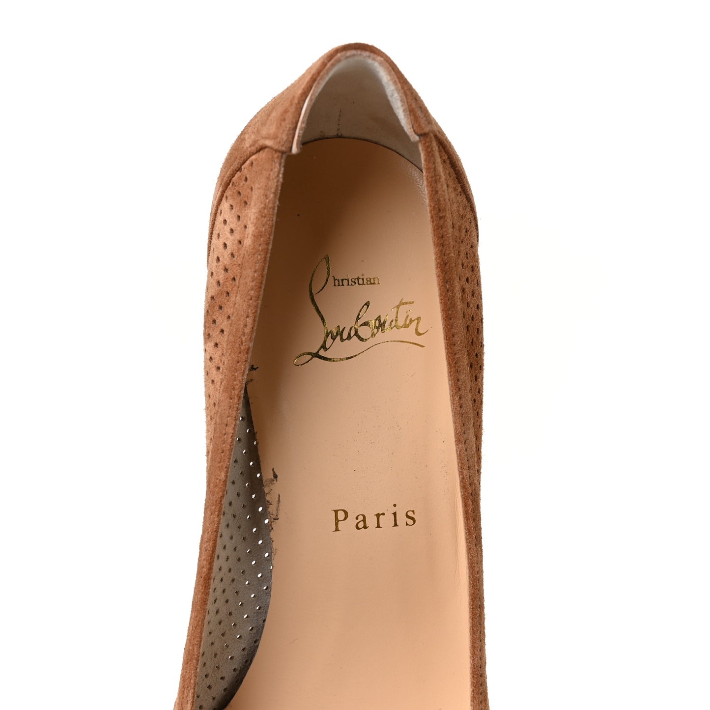 Suede Perforated Incastrana 55 Pumps 37.5 Tan