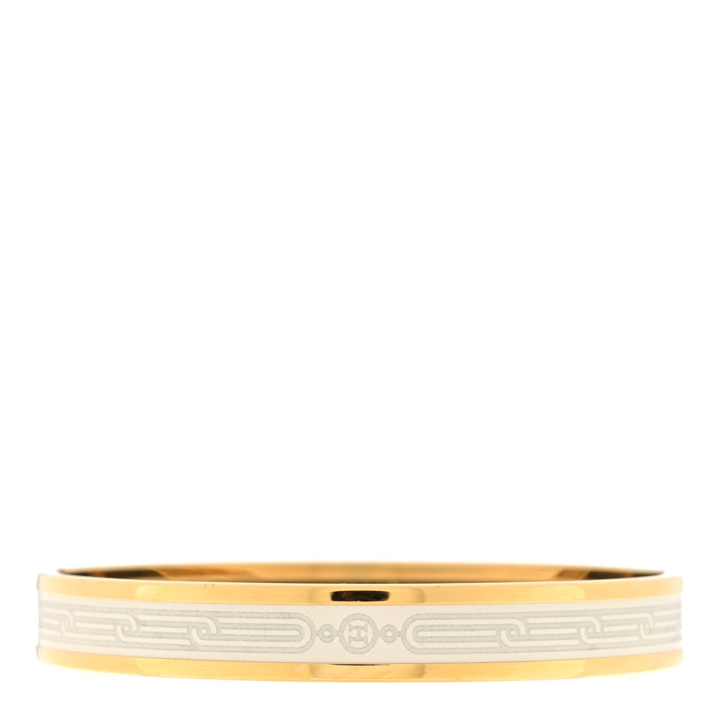 Enamel Printed Narrow Sellier Bracelet 65 White