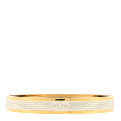 Hermes Enamel Printed Narrow Sellier Bracelet 65 White 1 of 3