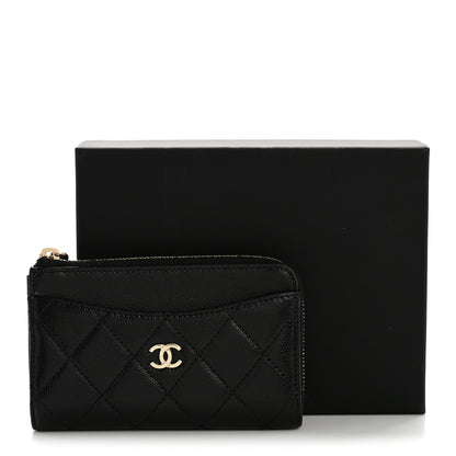 Chanel Caviar Quilted CC Zip Around Card Holder Black 8 of 8