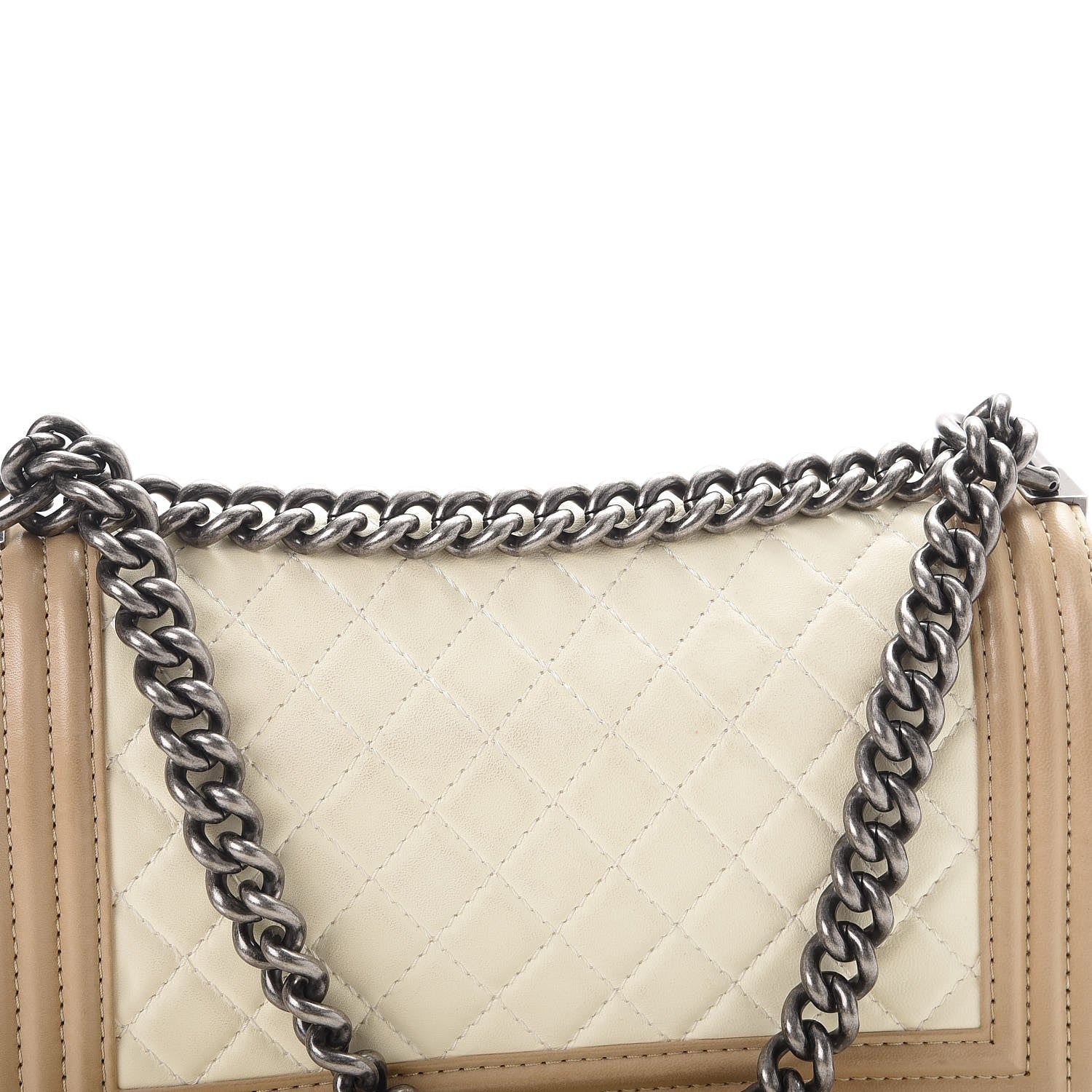 Chanel Lambskin Quilted Medium Boy Flap Ivory Havana Beige 9 of 13