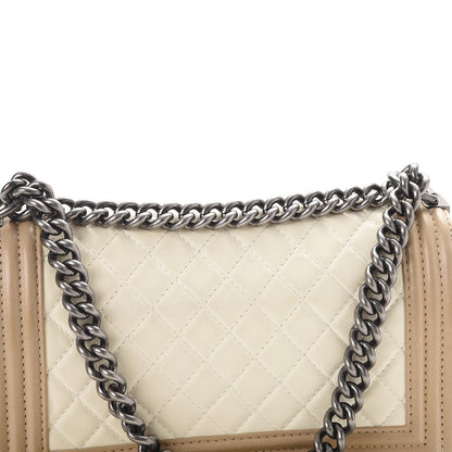 Chanel Lambskin Quilted Medium Boy Flap Ivory Havana Beige 9 of 13