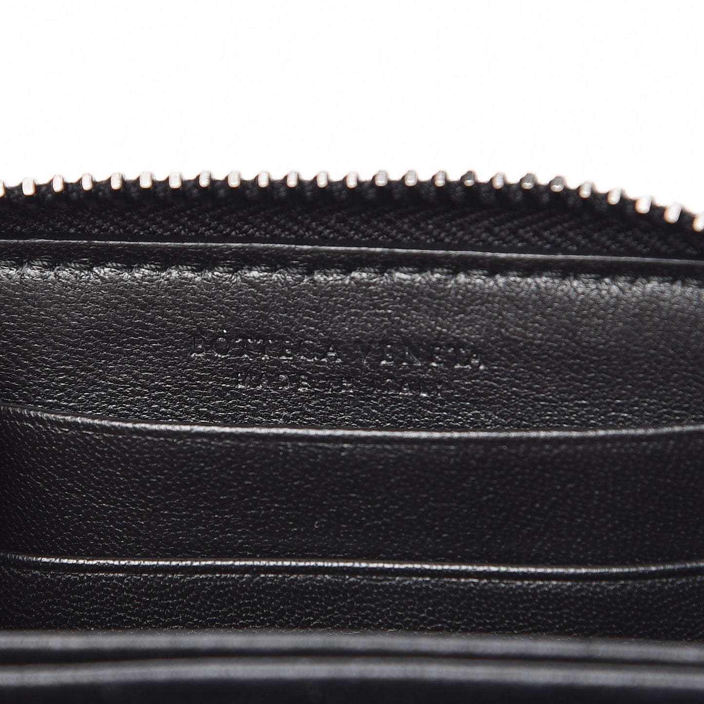 Nappa Intrecciato Zip Around Coin Purse Black