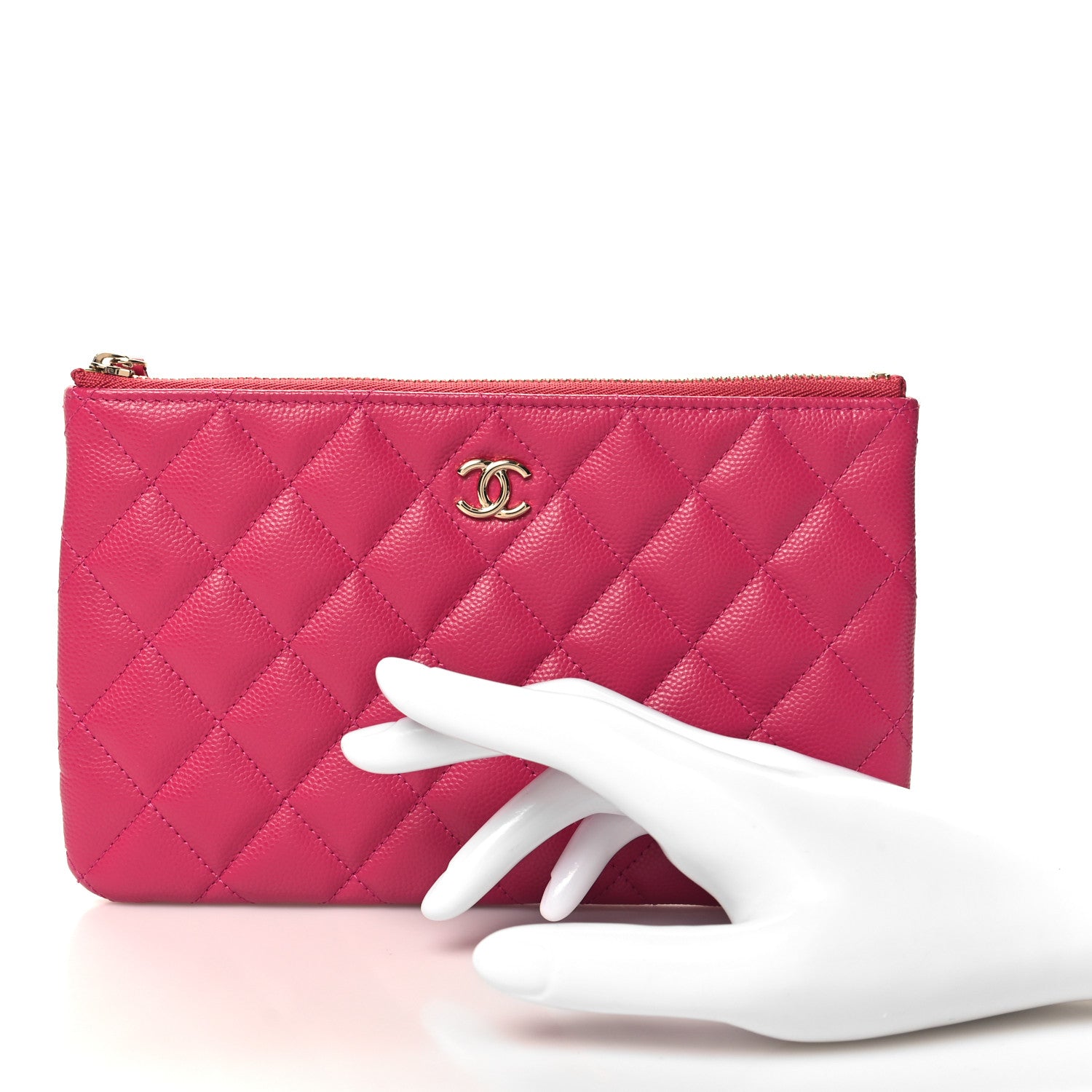 Chanel Caviar Quilted Cosmetic Case Fuchsia 2 of 7