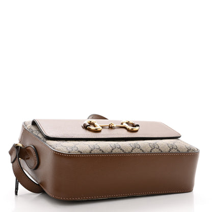 Gucci GG Supreme Monogram Small Horsebit 1955 Shoulder Bag Beige Brown Sugar 4 of 9