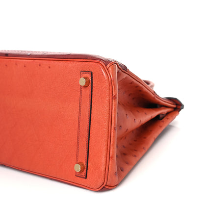 Hermes Ostrich Ghillies Birkin 30 Brique Rouge H 10 of 10