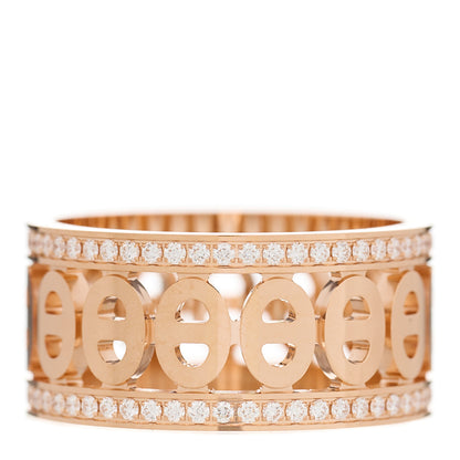 Hermes 18K Rose Gold Diamond PM Chaine d'Ancre Divine Ring 52 6 2 of 4