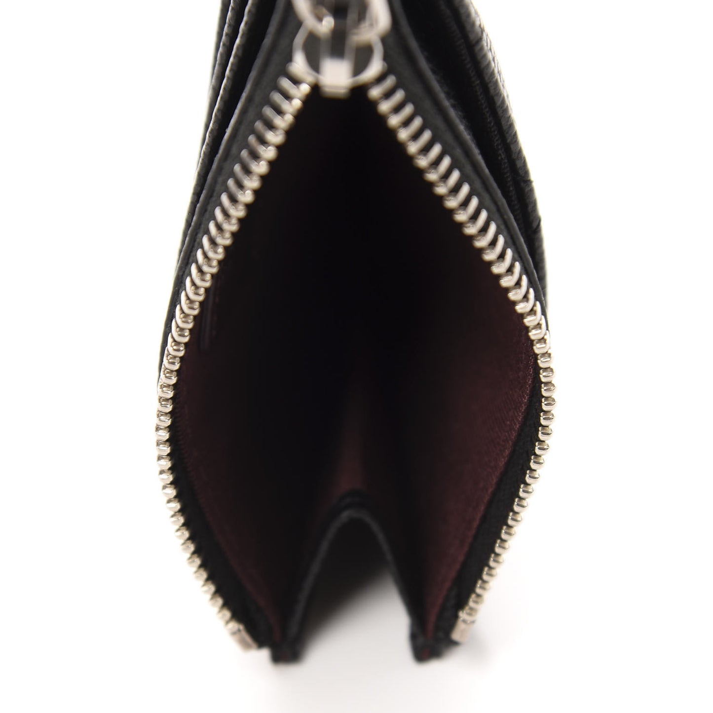 Caviar Quilted CC Zip Card Holder Black